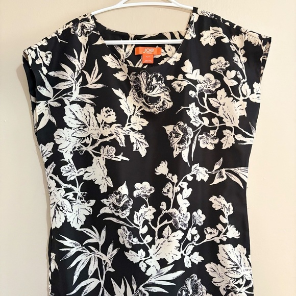 4/$10🎄Vintage Y2K Joe Fresh Black & White Floral Drop Waist Dolman Dress - Picture 3 of 14